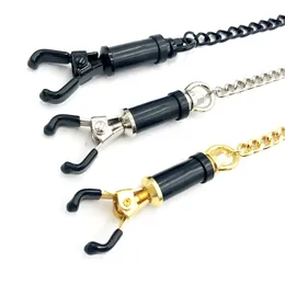 Other Sex Products Latest Female Stainless Steel Nipple Clips Clamps Breast Stimulator Stretching Device W Chain Adult Bondage BDSM Toy 3 Color 230404