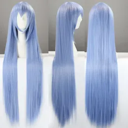 Akame GA Kill Esdeath 100cm 39,7 "Långa raka peruker av hög kvalitet värmebeständig cosplay + peruk lock