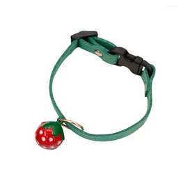 Dog Collar Bell Pet Collar Strawberry Necklace Creative Supplies for Cat (grön storlek XS)