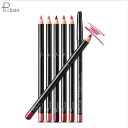 6pcs/set lip lápis fino Lápis de lápis longos e duradouros Liners lisonos lisos de lábios