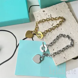 Love luxury necklace plated gold bracelets for women trendy tiktok heart tag hip hop pendant elegant designer homme pure color delicate charm bracelet ZB009 E23