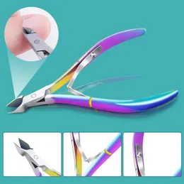 Nagelkonstverktyg Nail Toolscuticle Scissors Nail Cuticle Scissors rostfritt stål Manikyr Pedicure Tools Goldensilverrainbow Dead9804307