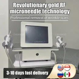 Multi-Functional Beauty Equipment Rf Microneedling Machine Portable Fractional Microneedle Machine Wrinkle Removal Skin Tight 2 In 1 Gold Radio Frequency