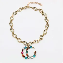 Новейшая буква бриллиантовые ожерелья для ожерелья дизайнерское колье 18к золота с покрытием Crysatl Athestone Sweater Newklace для свадебных ювелирных аксессуаров 20Style