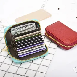 Card Holders Organ Zipper Holder Women's Cute Solid Color Mini Ultra-Thin Multi-Slot Coin Purse Titular De La Tarjeta