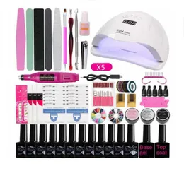 Set manicure per kit unghie con lampada LED 24W36W di trapano elettrico per unghie Kit smalto gel per unghie Strumenti per unghie Set unghie7894623