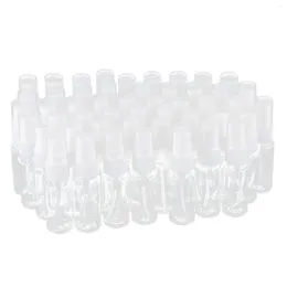 Opslagflessen 50-pack lege, doorzichtige plastic fijne spray met microvezelreinigingsdoekje, 20 ml, hervulbare container, perfect voor