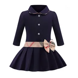 キッズガールズドレス春秋のラペルドレスプリンセス子供デザイナー服フォーマルドレスベビーガールズ服2-7y