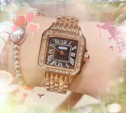 Top model Fashion Square Roman Tank Dial Lady Watches 30mm Casual Bee Diamonds Ring Clock Woman rose gold silver case Luxury female Watch Mother Accessories Gifts