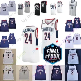 Adama Sanogo Jersey Personalizado Ncaa Connecticut Uconn Huskies Camisa de Basquete Paige Bueckers Hawkins Tristen Newton Alex Karaban Clingan