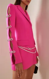 1109 XXL 2023 Milan Runway Coat Autumn Märke samma stil kappa lapel nacke lila rosa rosa högkvalitativ svart långärmad kvinnkläder olaidi