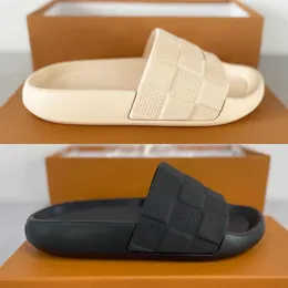 New Waterfront Geprägte Hausschuhe Mule Rubber Slides Damen Designer Sandalen Weiß Schwarz Orange Grün Flache Strandpantoffel Herren Sommer Outdoor Schuhe Mit Box NO441