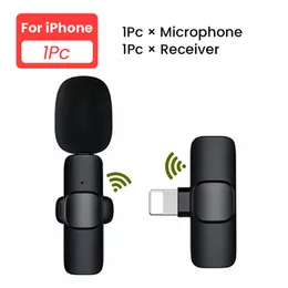 Мини-микрофон, беспроводной петличный микрофон, портативный мини-микрофон для записи аудио и видео для iPhone Android, прямая трансляция игр, обучение K9
