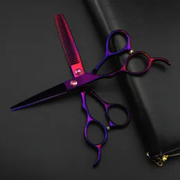 Nożyczki do włosów Profesjonalna Japonia 440C lewą ręką 6 '' nożyczki do włosów fryzury rozrzedzanie fryzjer tnące nożyczki fryzjerskie nożyczki 230403
