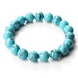 Charm Bracelets 10mm/8mm/6mm Blue Beads Armband Minimalist Naturstein Yoga Handmade Elastic Bracelets Bangles for Men Women Charm Jewelry AA230403