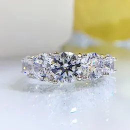 Pięć laboratoryjnych pierścionek Diamond 100% Real 925 Sillling Silver Party Wedding Pierścienie dla kobiet Bridal Promise REGAMENT REGAMENT Prezent biżuterii