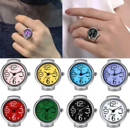 Wristwatches Round Quartz Finger Rings For Women Men Jewelry Clock Vintage Fashion Ring Watch Elastic Stretchy Digital