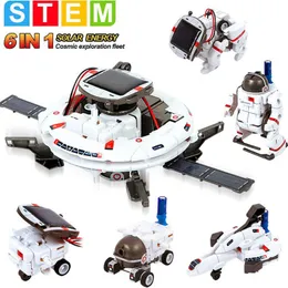 Solar Energy Toys 6 In 1 Solar Robot Kits Educational Toys STEM Technology Learning Block Spaceship Robotics Dinosaur Toy For Kids Children Gifts