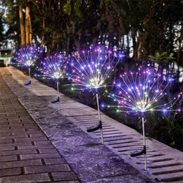 Novelty Lighting Solar LED Light Outdoor Waterproof 90/120/150Led Lawn Lamps Solar Firework Lights Garden Decor Holiday New Year Chile Decor P230403