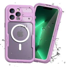 IP68 Waterproof Case For iPhone 14 Pro MAX 14 Plus Diving Depth 2M Outdoor Swimming Shockproof Magnetic Wireless Charging Cover