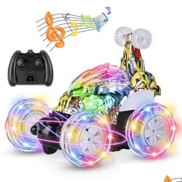 Electric/RC Car Roclub Iti Remote Control Car RC Stunt Tipper S med 360 Rolling Dancing 2,4 GHz Toy for Kids Boys Girls 211027 Drop de Dhdmw
