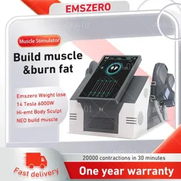 Emszero Neo Machine 6000W DLS Emslim 14 Tesla RF Hi-EMT Body Sculpt Fat Loss med 4 handtag Bygg Muscle Pro-uppdatering