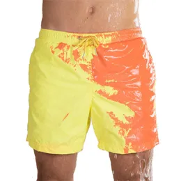 Shorts masculinos mudanças mágicas colorido praia de verão masculino nando tronco de banho de banho de banho de banho rápido shorts de banho seco de calça de calça 230404