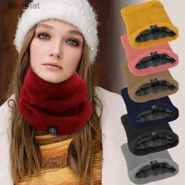 Scarves Winter Warm Women Ring Scarf Men Solid Plush Hiking Cycling Scarf Soft Striped Full Mask Muffler Cotton Climbing Knit Neck ScarfL231104