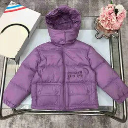 Ny Winter Down Baby Jacket Lacked Nylon Kids Coat Size 110-160 Löstagbar huva barn överrock nov05