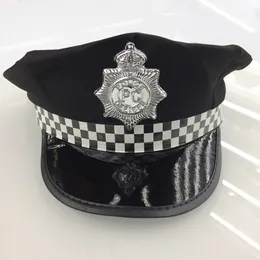 Chapéu de polícia europeu e americano para adultos, tentação sexy, boné octogonal, vestido de oficial do exército