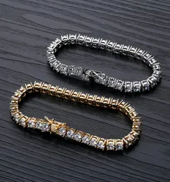 Designer Bracelet Hip Hop Jewelry Men Diamond Tennis Bracelet Iced Out Bling Bangles Love Luxury Charm Bracelets pour hommes Gold 6195527