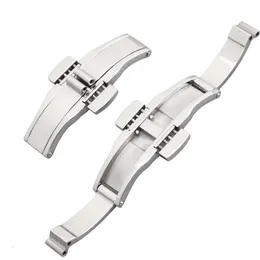 Buckles Watch Double Press Butterfly Steel Belt For Men And Women Stainless Clasp Accessories 230404