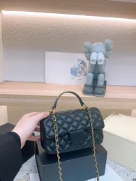 Damen Klassische Tasche Mini Flap Leder Geldbörse mit Kettentaschen Gold Metall Hardware Hand Matelasse Kette Umhängetasche Schulter Pochette Kartenhalter Geldbörse Handtaschen