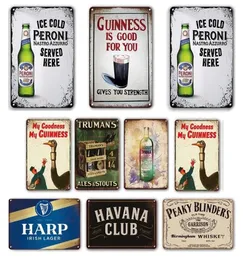 2021 bar pub prateleiras de parede placas decorativas estanho sinal vintage marca cerveja cartaz sinais metal para casa rústica cozinha sala estar pu6245177