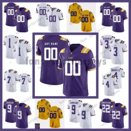 LSU Tigers 2 Justin Jefferson College Football Jersey Odell Beckham Jr. Burreaux 9 Joe Burrow Tryann Mathieu 7 Fournette Purple Stitched College Mens Jerseys 125th