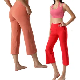 Lu Lu Yoga Lemon Algin Completo da donna Completo da donna Pantaloni a zampa d'elefante Pantaloni capri da palestra Leggings svasati Reggiseno sportivo Allenamento fitness Corsa casual 2 pezzi Abbigliamento sportivo LL Align abbigliamento da palestra