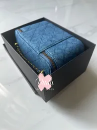 Storage Bag 19X10X11.5Cm make-up gift organization denim box with chain party gift full packing