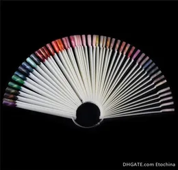 50PCSSet Nail Polish Color Gel Display Chart False Nail Art Tips Set Fan Shaped Removerable Stick som visar hyllan nagellack diyco9594871