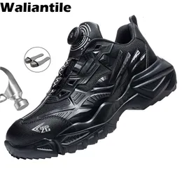 安全靴 Waliantile 高級メンズ安全靴軽量抗穿孔ワークブーツひもなし鋼つま先非破壊スポーツシューズメンズ 230404