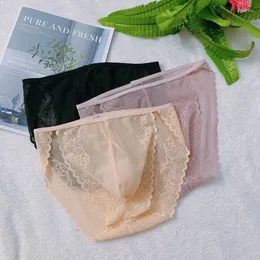 Underpants Sexy Lace Seamless Mens Underwear Transparent Nude Feeling Briefs Sissy Panties