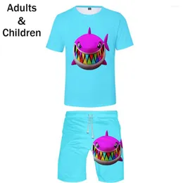 Men's T Shirts Summer 3D Printed 6IX9INE Kids Two-piece Sets Fashion Boys Girls Shirt Shorts Light Blue Suits Clothes