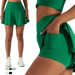 Lu Lu Yoga Lemon Algin Women Tennis skirt Summer Golf Sports Shorts Gym Clothes Badminton Fashioable Golf Culottes Fitness skirt Cheerlear Short skirts LL Align gym c