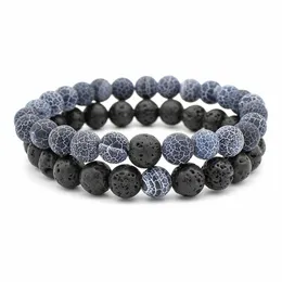 Charme Pulseiras Pulseira Homens 8mm Lava Beads Braslet para Cool Biker Casal Braclet Psera Mascina Armband Heren Presente N159 Drop Delivery Dh0er