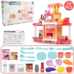 Kitchens Play Food Children Big Kitchen Set Pretend Play Toys Cooking Food Miniature Play Do House Education Toys For Girls Children ToysL231104