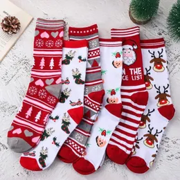 Chaussettes de sport 1 paire Noël Santa Claus Lady Cotton Knit Xmas Funny Elk Bas