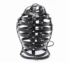 Sex Product New Soft Leather Bondage Hood Headgear Face Mask Eyepatch Dog Slave Adult BDSM Bed Games Sex Flirting Toy Black Re4512583