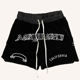 Pantaloncini da uomo per lettere ricamate Askyurself con coulisse elastica e abbigliamento sportivo da donna SXL nero 230404
