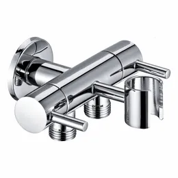 Angle s Bra Diverter Onein Twoout Water Separator Shower Head Adapter with Bracket for Bathroom Acceorie 230403