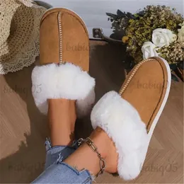 2023 Winter Warmes Zuhause Pelz Frauen Luxus Faux Wildleder Plüsch Paar Baumwolle Schuhe Innen Schlafzimmer Flache Heels Flauschigen Hausschuhe T231104