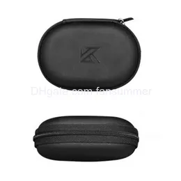 Acessórios para fones de ouvido KZ CASE PU CALEIRO SACO DE SERRAGEM DO SACO DO SUPORTE DE PARTIMENTO PRETENHA CABELA HUSTA PARA CAPELAS POPENAS DE DROW CELONES DHFIL